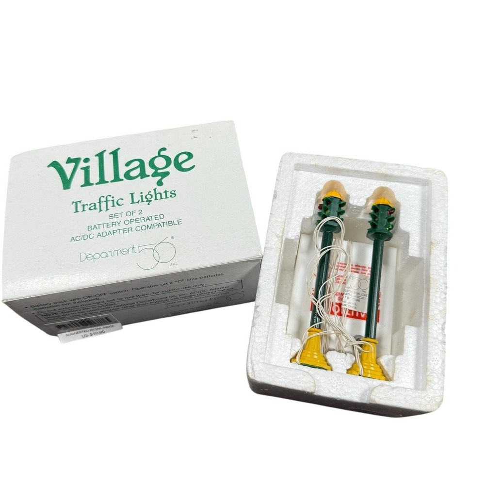 Dept 56 Village Traffic Lights Set of 2 Battery Operated‎ AC/DC Adapter Compat.
